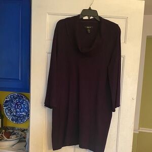 Style & Co. Plum Cowl Neck Sweater Dress